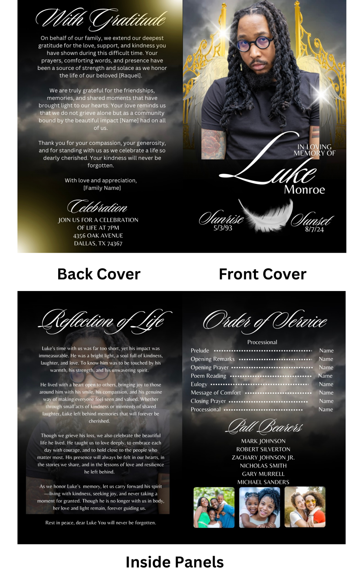 12 Page Funeral Obituary - Small